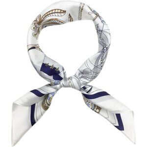 Silk Satin Pirate Ship Head Scarf Medium Square Hair Scarf for Women 28 Inches